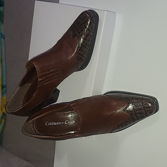 Shoes - Coldwater Creek Brown Leather Heels